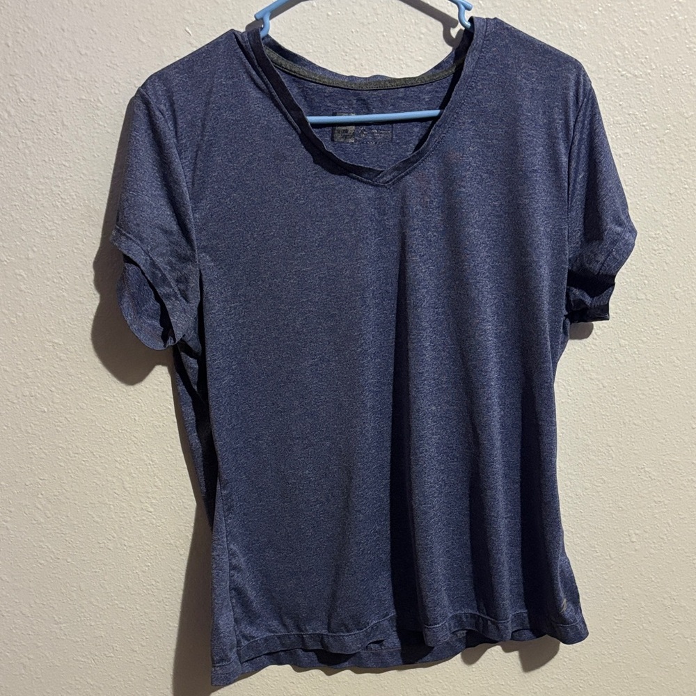Heather Navy Short Sleeve V-Neck Tee